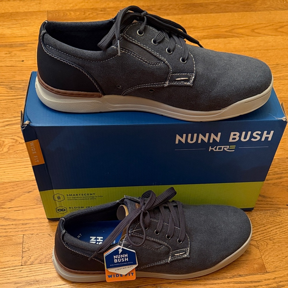 Nunn Bush Men's Dark Blue Fashion Sneakers 12 Wide NEW